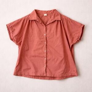 Vintage Minimalist puff sleeves natural fibers Rose Elevated Basic 100% cotton